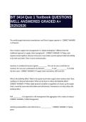 BIT 3414 Quiz 1 Textbook QUESTIONS WELL ANSWERED GRADED A&plus;