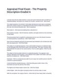 Appraisal Final Exam - The Property Description-Graded A