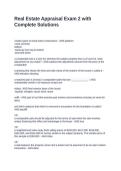 Real Estate Appraisal Exam 2 with Complete Solutions