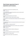 Real Estate Appraisal Exam 3 Questions and Answers