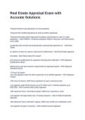 Real Estate Appraisal Exam with Accurate Solutions