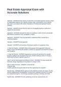 Real Estate Appraisal Exam with Accurate Solutions