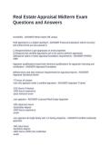 Real Estate Appraisal Midterm Exam Questions and Answers
