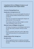 Comprehensive Review of Philippine Nursing Laws and Regulations Questions With Complete Solutions