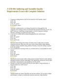 J-STD-001 Soldering and Assembly Quality Requirements Exam with Complete Solutions