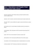 Quiz 1 Operations and Supply Chain Management fully solved