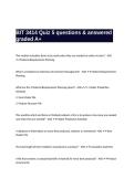 BIT 3414 Quiz 5 questions & answered graded A&plus;