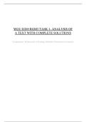 WGU D269 RGM3 TASK 1- ANALYSIS OF A TEXT WITH COMPLETE SOLUTIONS