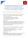 HESI Fundamentals of Nursing ACTUAL EXAM QUESTIONS AND ANSWERS 2026&sol;2027 &vert; Comprehensive Exam &vert; Foundational Knowledge & Safe Care &vert; Pass Guaranteed - A&plus; Graded