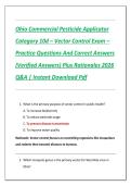 Ohio Commercial Pesticide Applicator  Category 10d &ndash; Vector Control Exam &ndash;  Practice Questions And Correct Answers  &lpar;Verified Answers&rpar; Plus Rationales 2026  Q&A &vert; Instant Download Pdf