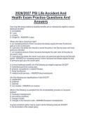 2026&sol;2027 PSI Life Accident And  Health Exam Practice Questions And  Answers