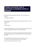 Probation and parole exam III QUESTIONS N ANSWERS RATED A&plus; 2025&sol;2026