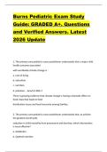 Burns Pediatric Exam Study  Guide&colon; GRADED A&plus;&period; Questions  and Verified Answers&period; Latest  2026 Update 