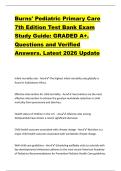 Burns' Pediatric Primary Care  7th Edition Test Bank Exam  Study Guide&colon; GRADED A&plus;&period;  Questions and Verified  Answers&period; Latest 2026 Update 