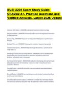 BUSI 2204 Exam Study Guide&colon;  GRADED A&plus;&period; Practice Questions and  Verified Answers&period; Latest 2026 Update