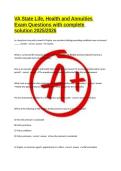 VA State Life&comma; Health and Annuities Exam Questions with complete solution 2025&sol;2026