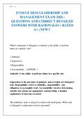 EVOLVE HESI LEADERSHIP AND MANAGEMENT EXAM 2026 &vert; QUESTIONS AND CORRECT DETAILED ANSWERS WITH RATIONALES &vert; RATED A&plus; &vert; NEW&excl;&excl;