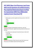 NYC MPJE &lpar;New York Pharmacy Law&rpar; Exam With Actual Questions & Verified Answers&comma; Plus Explained Rationales&sol;Expert Verified For Guaranteed 100&percnt; Pass 2026&sol;Latest Update&sol;Instant Download Pdf