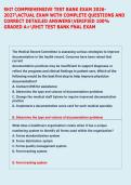 RHIT COMPREHENSIVE TEST BANK EXAM 2026 2027ACTUAL EXAM WITH COMPLETE QUESTIONS AND  CORRECT DETAILED ANSWERSVERIFIED 100&percnt;  GRADED A&plus;RHIT TEST BANK FNAL EXAM