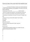 PUBH 302 EXAM 2 INFO QUESTIONS AND ANSWERS 2026