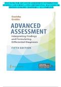 Test Bank &ndash; Advanced Assessment&colon; Interpreting Findings and Formulating Differential Diagnoses Fifth Edition &vert; Goolsby & Grubbs &vert; Latest Update 2026 &vert; Graded A&plus; Exam Prep