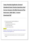 Texas Pesticide Applicator General  Standards Exam Practice Questions And  Correct Answers &lpar;Verified Answers&rpar; Plus  Rationales 2026 Q&A &vert; Instant  Download Pdf