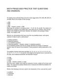 MATH PRAXIS 5003 PRACTICE TEST QUESTIONS AND ANSWERS