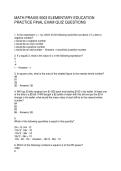 MATH PRAXIS 5003 ELEMENTARY EDUCATION PRACTICE FINAL EXAM QUIZ QUESTIONS