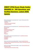 CREST CPSA Exam Study Guide&colon;  GRADED A&plus;&period; 300 Questions and  Verified Answers&period; Latest 2026  Update 