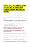 CREST CPSA Exam Study Guide&colon;  GRADED A&plus;&period; Questions and  Verified Answers&period; Latest 2026  Update 