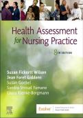 Test Bank For Health Assessment for Nursing Practice 8th Edition by Susan Fickertt Wilson ISBN 9780323683166 &vert;&vert; ALL Chapters covered