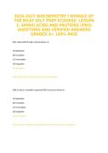 2026-2027 BIOCHEMISTRY I MODULE OF THE MCAT SELF PREP ECOURSE&colon; LESSON 1&colon; AMINO ACIDS AND PROTEINS &lpar;PRO&rpar; QUESTIONS AND VERIFIED ANSWERS GRADED A&plus; 100&percnt; PASS