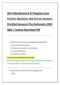Well Abandonment & Plugging Exam  Practice Questions And Correct Answers  &lpar;Verified Answers&rpar; Plus Rationales 2026  Q&A &vert; Instant Download Pdf