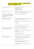 Early Literacy Methods - D669 Part 2 UPDATED ACTUAL  Questions and CORRECT Answers 