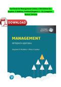 TEST BANK For Management Global&comma; 15th Edition By Stephen P&period; Robbins&comma; Verified Chapters 1 - 18&comma; Complete 2026