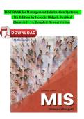 TEST BANK For Management Information Systems&comma; 11th Edition by Hossein Bidgoli&comma; Verified Chapters 1 - 14&comma; Complete Newest Version2026