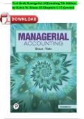 Test Bank For Managerial Accounting 7th Edition By Karen Braun&comma; Wendy Tietz &lpar;All Chapters&comma; 100&percnt; Original Verified&comma; A&plus; Grade&rpar;2026