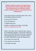 Certified Lactation Counselor &lpar;CLC&rpar; Study Exam &vert;&vert;  Most Recent Exam Actual Complete Real Verified  Exam Questions And Correct Answers &lpar;Verified  Answers&rpar; &vert; Already Graded A&plus; &vert; Guaranteed Success&excl;&excl;  Newest Exam&excl;&excl;&excl;