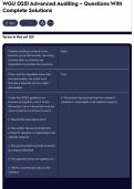 WGU D251 Advanced Auditing &ndash; Questions With Complete Solutions