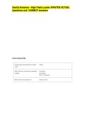 Dental Anatomy - High Yield q cards UPDATED ACTUAL  Questions and  CORRECT Answers