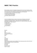 NBRC TMC Practice questions and answers