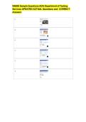    INBDE Sample Questions ADA Department of Testing  Services UPDATED ACTUAL Questions and  CORRECT  Answers 