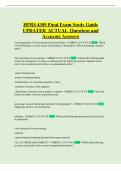 HPRS 4305 Final Exam Study Guide UPDATED ACTUAL Questions and Accurate Answers