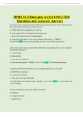 HPRS 3313 final quiz review UPDATED Questions and Accurate Answers