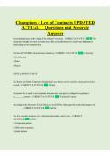 Champions - Law of Contracts UPDATED ACTUAL Questions and Accurate Answers