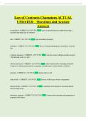 Law of Contracts Champions ACTUAL UPDATED Questions and Acurate Answers