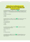 Medical Gas Certification pre-test UPDATED ACTUAL Questions and Accurate Answers