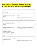NBDE Part II - Operative Dentistry UPDATED  ACTUAL Questions and  CORRECT Answers 