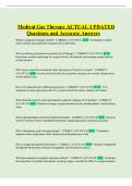 Medical Gas Therapy ACTUAL UPDATED Questions and Accurate Answers