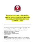 NU664C&sol; NU 664C FAMILY PSYCHIATRIC  MENTAL HEALTH I EXAM QUESTIONS AND  CORRECT ANSWERS WITH RATIONALES  GRADED A&plus; LATEST